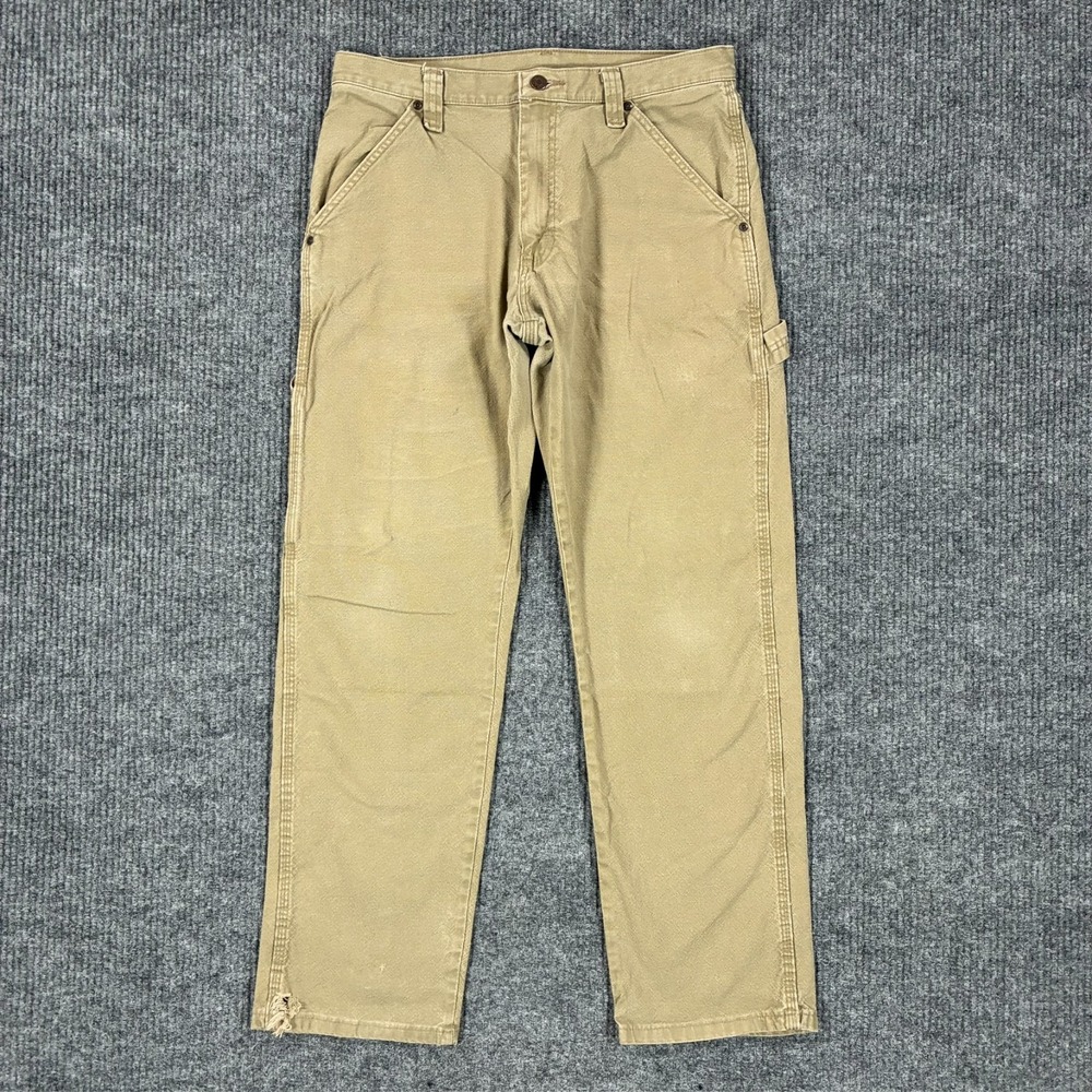Wrangler Carpenter Pants Mens Size‎ 32x32 Beige Workwear Utility Straight Leg